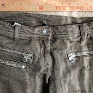 Stile Benetton Olive Green Ripped Skinny Jeans Size 32